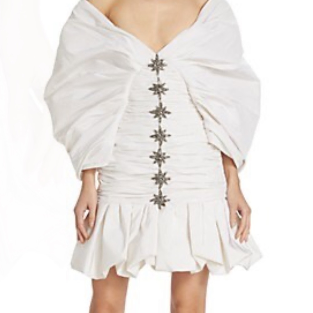 Embellished Silk Faille Minidress